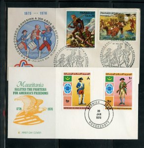 LOT OF SIX US BICENTENNIAL FOREIGN FIRST DAY COVERS AS SHOWN 