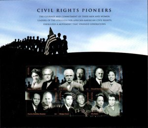 US #4384  42c Civil Rights Pioneers, Sheet, VF mint never hinged, Fresh Sheet