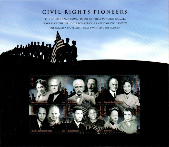 US #4384  42c Civil Rights Pioneers, Sheet, VF mint never hinged, Fresh Sheet
