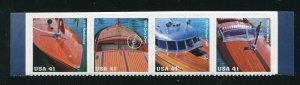 4160 - 4163 Vintage Mahogany Speedboats Strip of 4 41¢ Stamps MNH