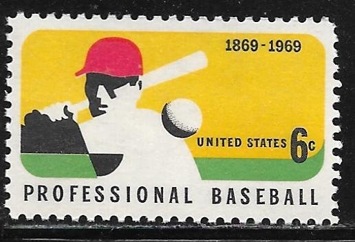 USA 1381: 6c Professional Baseball 1869-1969, MNH, VF