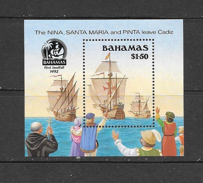 SHIPS - BAHAMAS #692  NINA. SANTA MARIA & PINTA   MNH