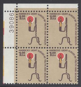 #1610 $1.00 Rush Lamp and Candle Holder PB/4 1979 MNH