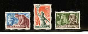 Hungary #917-919 (HU179) complete 1950 signing petition issue, M, LH, F-VF cond