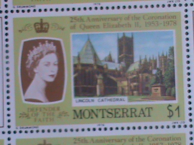 ​MONTSERRAT-1978 SC#387-25TH ANNIV: CORONATION OF QUEEN ELIZABETH II MNH SHEET