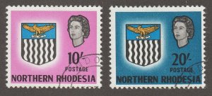 EDSROOM-17117 Northern Rhodesia 87-88 Used 1963 Two Top Values QEII CV$62.50