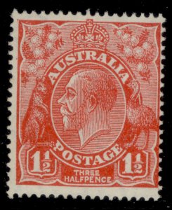 AUSTRALIA GV SG87, 1½d scarlet, M MINT. Cat £14.