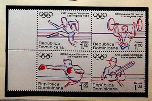 DOMINICAN REP. Sc 911a NH BLOCK OF 4 OF 1984 - OLYMPICS - (AA23)