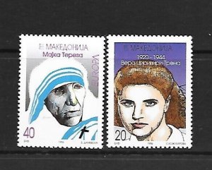 MACEDONIA Sc 75-6 NH issue of 1996 - MOTHER TERESA