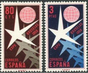 SPAIN Sc#877-878 1958 Brussels World’s Fair Complete Set OG Mint NH