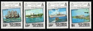 SOLOMON ISLANDS SG519/22 1984 250THANNIV OF LLOYD'S LIST MNH