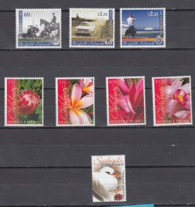 J44068 JL Stamp  3 different 2011-2 norfolk island sets + ovpt mnh #1037-44