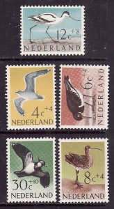 Netherlands-Sc#B353-7- id6-unused hinged semi-postal set-Birds-1961-