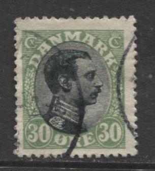 Denmark - Scott 111 - King Christian X Issue -1918 - Used - Single 30o Stamp