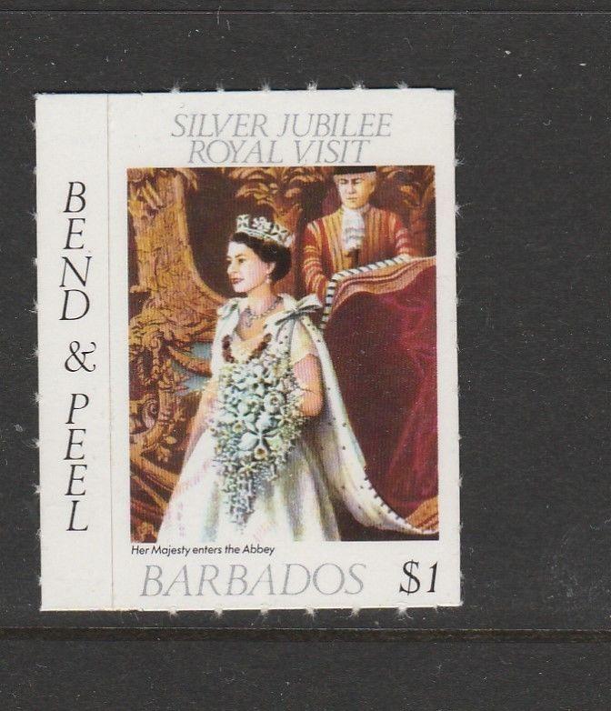 Barbados 1977 Royal Visit $1 Wmk Inverted SG 592w