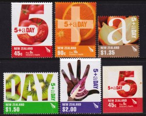 New Zealand 2006 Fruits & Vegetables Complete Mint MNH Set SC 2076-2081