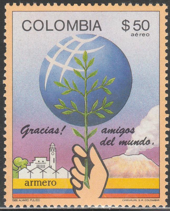 COLOMBIA C773, GRATITUDE FOR INTL. AID.. MNH. (8)