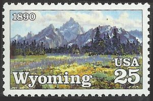 # 2444 MINT NEVER HINGED ( MNH ) WYOMING STATEHOOD CENTEN.     XF+