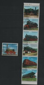 Thematic Stamps - PARAGUAY 1985 GERMAN LOCOS SET 7 used