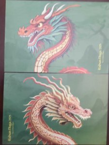 O) INDONESIA, DRAGON, POSTAL STATIONERY, XF