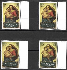 Barbuda Christmas Sistine Madonna set of 1969, Scott 39-42 MNH