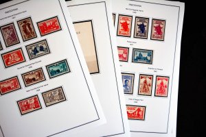 COLOR PRINTED INDOCHINA 1889-1949 STAMP ALBUM PAGES (35 illustrated pages)