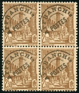 Tunisia Scott 199a MNHOG Block of 4 - 1947 2.50fr Precancel - SCV $6.00