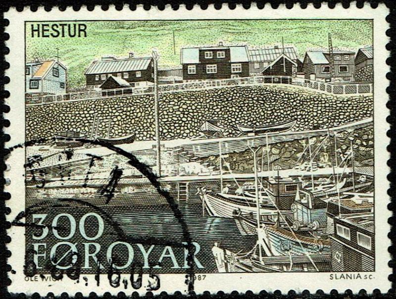 Faroe Islands #162  Used/CTO - Hestur Island Czeslaw Slania Engraver (1987)