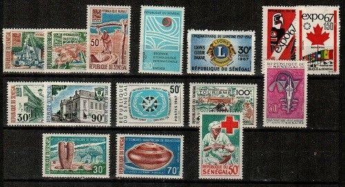 Senegal Scott 283-97 Mint NH (1967 Comm. Year Set) - Catalog Value $20.50