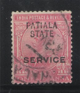 India - Patiala State 1913-26 Sc# O31 Used G/VG - good example official