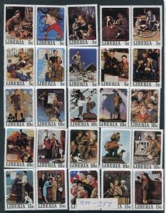 Liberia 1979 Norman Rockwell Boy Scout 2 Perf 1 Imperf se-tenant Pairs RRR 6133