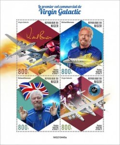 Niger - 2021 Virgin Galactic First Flight - 4 Stamp Sheet - NIG210445a