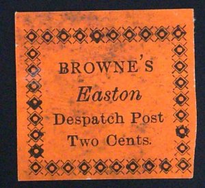 Scott#30L Local - L88 Design  - Forgery A Type II - Brown's Easton Despatch