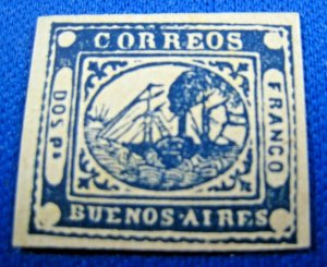 BUENOS AIRES 1858 SCOTT # 2  MNH (bs10)