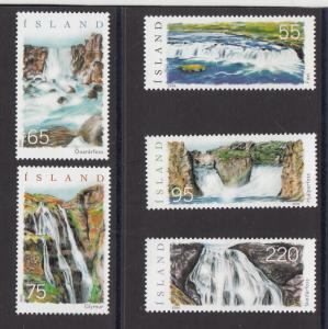 Iceland MNH 2006 Scott #1077-#1081 Set of 5 Waterfalls