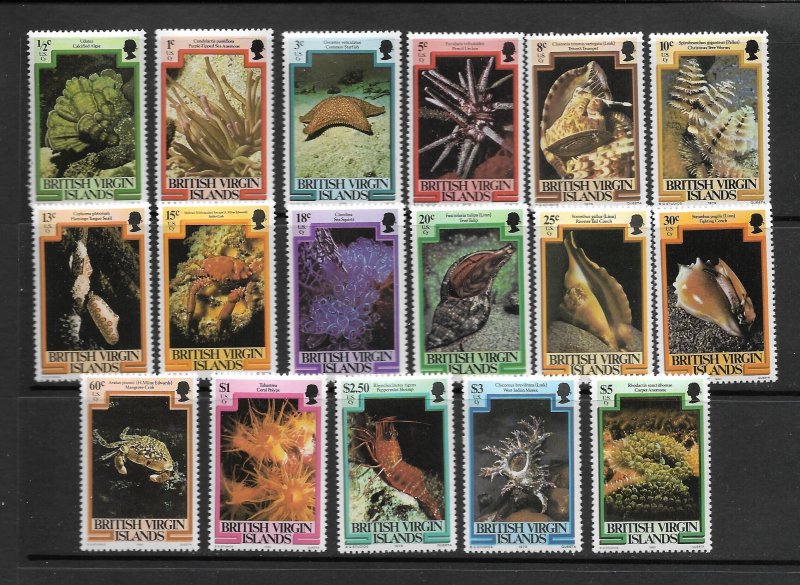 MARINE LIFE - BRITISH VIRGIN ISLANDS #364-80   MNH