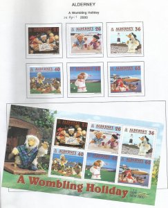 ALDERNEY - 2000 - Wambling Holiday -Perf 6v Set & Souv Sheet-Mint Lightly Hinged