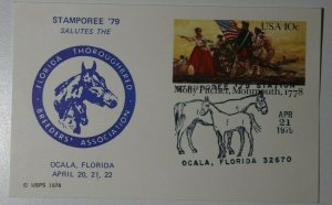 STAMPOREE Florida Thoroughbred Breeders Assoc Ocala FL 1979 Philatelic Cachet