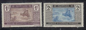 MAURITANIA SCOTT #18,19 MH 1,2c  1913-38 SEE SCAN