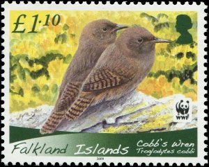 Falkland Islands 2009 Sc 994-997 Birds Cobb's Wren WWF CV $10