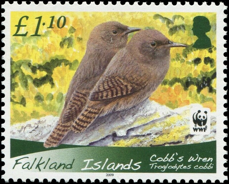 Falkland Islands 2009 Sc 994-997 Birds Cobb's Wren WWF CV $10