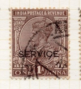 India GV 1920s Early Issue Fine Used 1a. Optd Service 189844