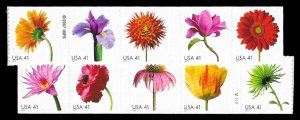 PCBstamps  US #4176-4185 Bk Strips $4.10(2x5x41c)Flowers, MNH, (6)