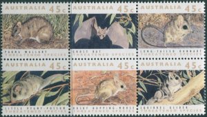 Australia 1992 SG1312-1317 Threatened Species block MNH