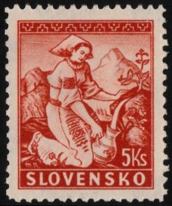✔️ SLOVAKIA 1939/1944 - COSTUMES PERF 10 - SC.42a MNH OG [SK045B]