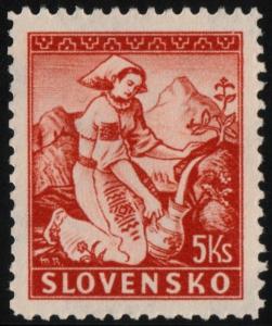 ✔️ SLOVAKIA 1939/1944 - COSTUMES PERF 10 - SC.42a MNH OG [SK045B]