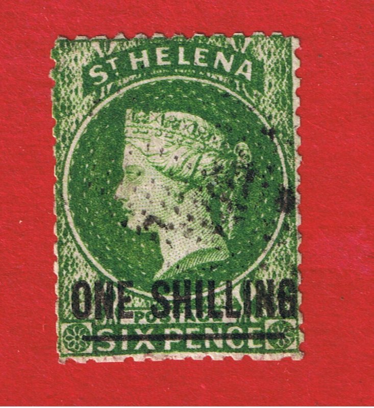 St. Helena  #16  VF used Queen Victoria Surcharged Free S/H