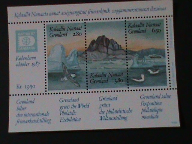 GREENLAND-SC#175-HAFNIA'87 WORLD STAMP SHOW DANMARK-MNH- S/S-VF LAST ONE