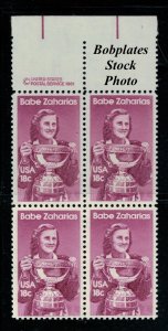 BOBPLATES #1932 Babe Zacharias Copyright Block  F-VF NH