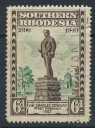 Southern Rhodesia  SG 59 SC# 62 Used spacefiller dirty with creases see scan 